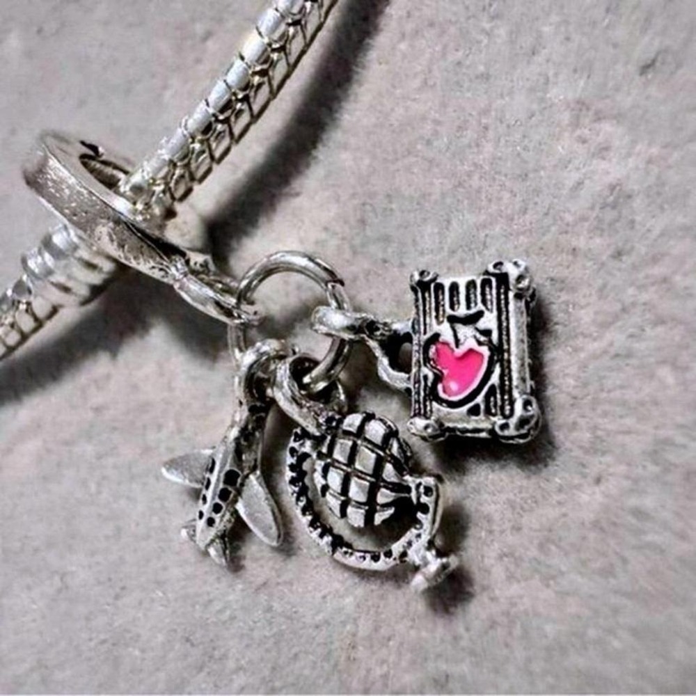 Travel Charm Plane Dangle Charm fits PANDORA - Picture 5 of 6